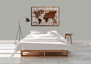 INTALENCE ART World Map Wall Art Canvas Print