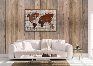 INTALENCE ART World Map Wall Art Canvas Print