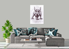 Load image into Gallery viewer, INTALENCE ART Charging Bull Wall Art Décor. Modern Black and White Home Office Canvas Print