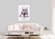 Load image into Gallery viewer, INTALENCE ART Charging Bull Wall Art Décor. Modern Black and White Home Office Canvas Print