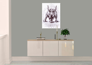 INTALENCE ART Charging Bull Wall Art Décor. Modern Black and White Home Office Canvas Print