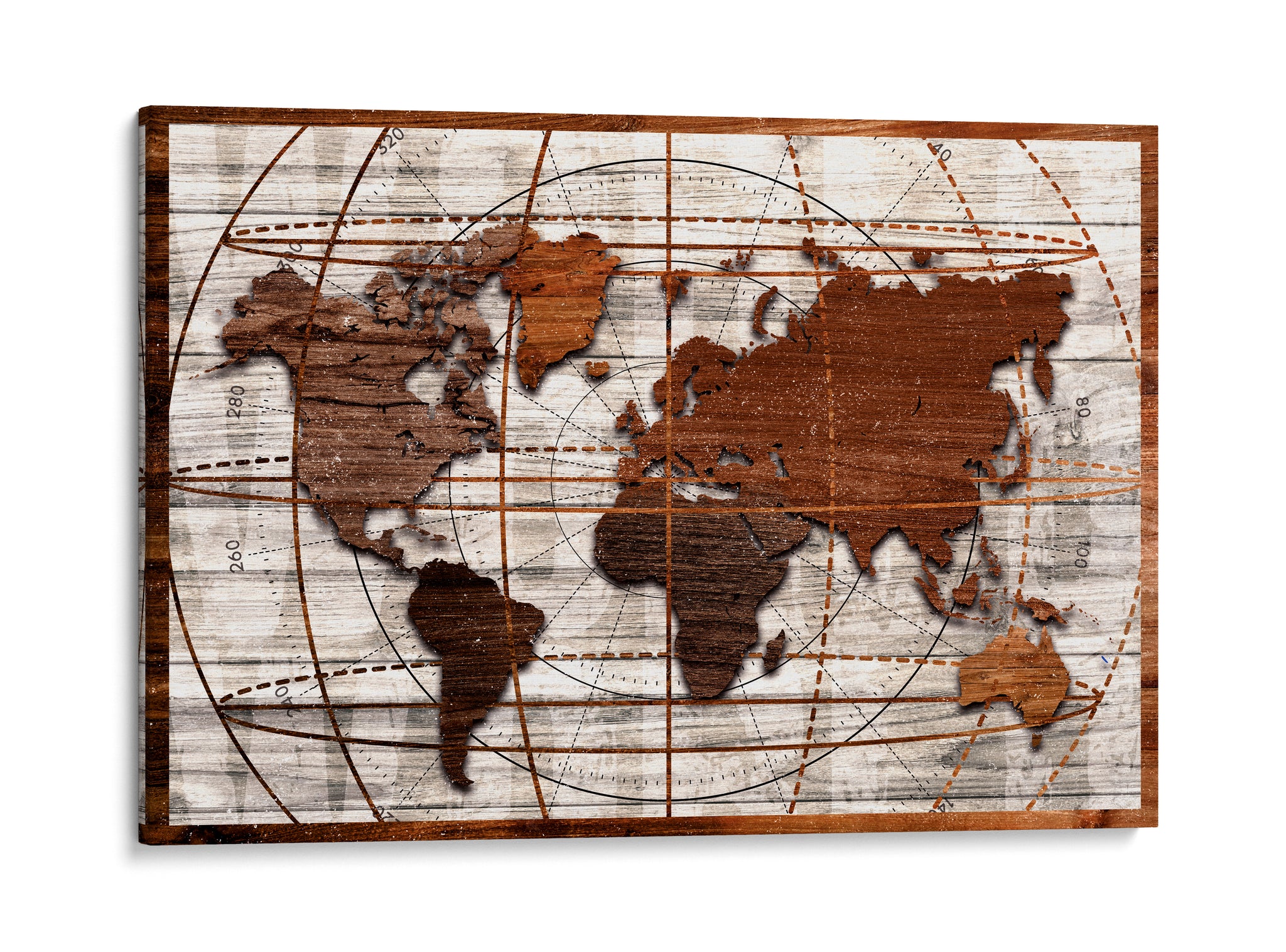 Wooden World Map Wood Print