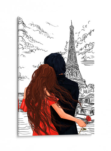 Couple in Paris Canvas Print